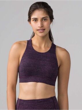 Lululemon Fast & Free Sports Bra Nulux Salt Dark Mystic Black - Size 10